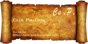 Csik Paulina névjegykártya